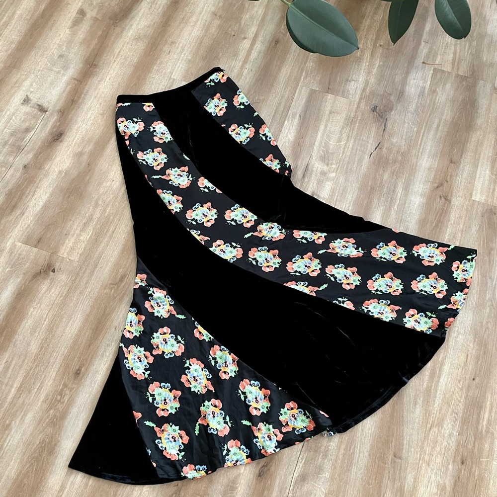 Free People Velvet Maxi Skirt